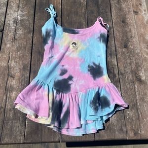 Vintage RARE 90's Vintage Betsey Johnson Archive Tie Dye Ruffle Top Adult XS